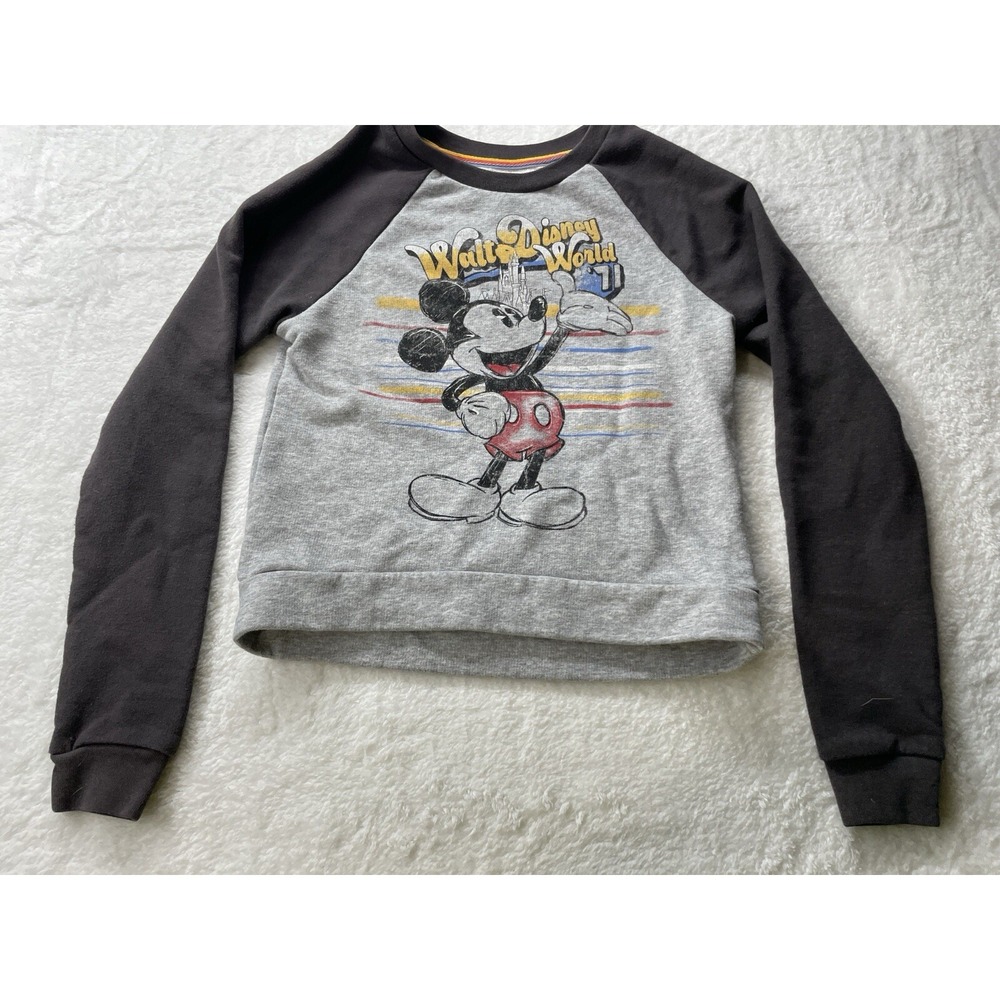 Disney Parks‎ Mickey Mouse Walt Disney World Raglan Sweatshirt Gray Small